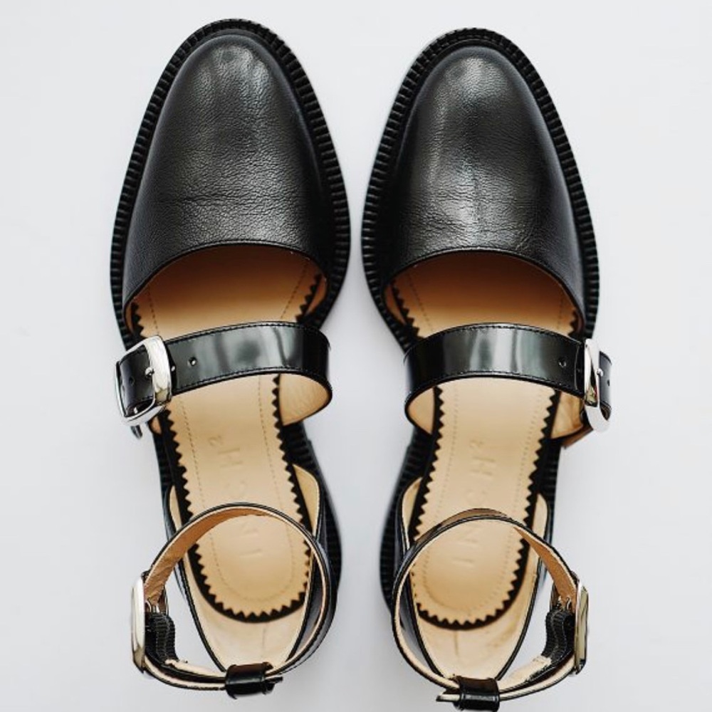 Inch 2 Leather Black Caviar Sandals Size 40